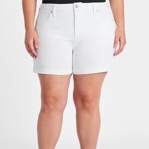 Terra & Sky Women's Plus High Rise A-Line Denim Shorts, 5" Inseam, Size 26w